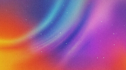 Poster - Vibrant Abstract Background with Colorful Swirls and Starry Sky Creating Dreamy Atmosphere of Imagination with a grainy gradient abstract noise texture Background banner wallpaper backdrop