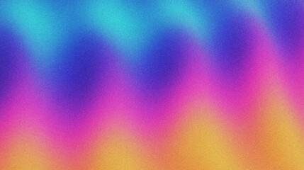Poster - Vibrant Abstract Pattern with Waves of Colorful Gradients in Blue, Purple, Pink, and Yellow Tones with a grainy gradient abstract noise texture Background banner wallpaper backdrop