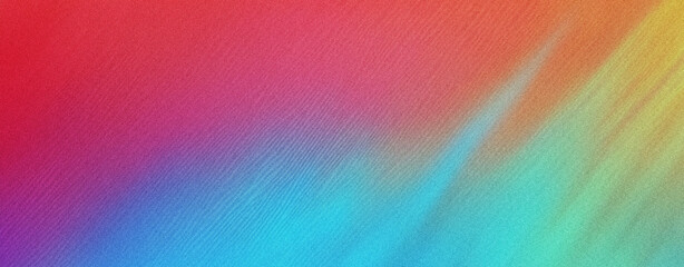 Fototapete - Vibrant Gradient Color Background with Blend of Red, Orange, Yellow, Green, Blue and Purple Shades with a grainy gradient abstract noise texture Background banner wallpaper backdrop