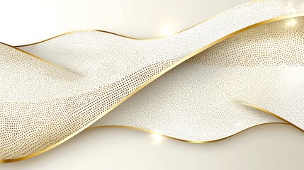 Wall Mural - abstract flowing gold ribbon with texture on light background, decorative use