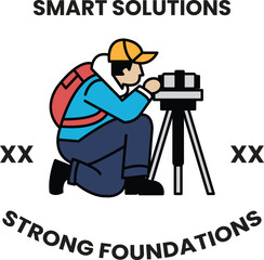 Wall Mural - a man is kneeling down with a camera and a tripod