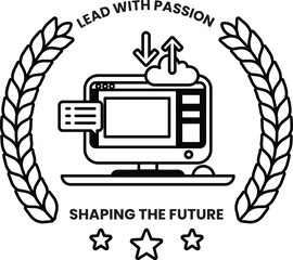 Wall Mural - a black and white image of a computer monitor with a white border