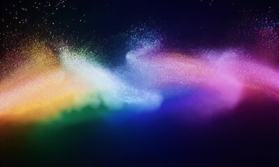 Wall Mural - cascade of glowing rainbow particles