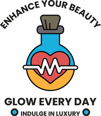 Wall Mural - a bottle with a heart on it and the words glow every day