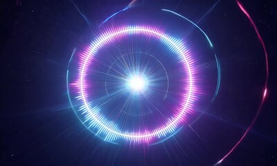Wall Mural - ethereal glowing circle with flickering laser lines