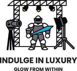 Wall Mural - a knight is standing in front of a castle with a sword in his hand