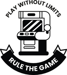 Wall Mural - a black and white image of a slot machine with the words play without limits