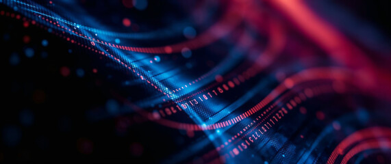 Aufkleber - Futuristic data stream flowing with binary code in cyberspace