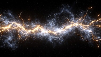 Wall Mural - Electric Discharge, Energy, Plasma, Abstract, Space Background, Digital Art, Science Illustration.