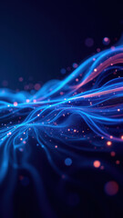 Wall Mural - A dynamic digital art representation of cloud computing infrastructure with abstract elements like circles and energy waves, embodying the power and connectivity of modern IT systems.