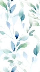 Wall Mural - watercolor leaf and stems pattern with leaves as accent abstract graphic poster background