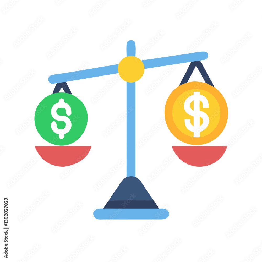 Visual representation of price comparison illustrating the balance ...