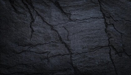 Poster - dark textured slate stone background with natural cracks, rough surface pattern, and subtle linear structure for design and mockup

