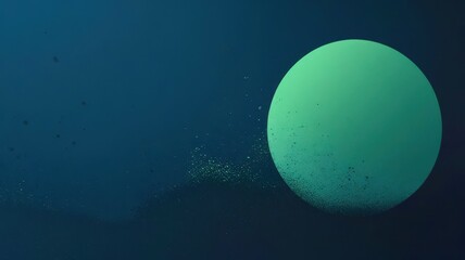 Wall Mural - green ball is in the middle of a blue background