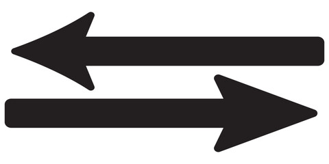Canvas Print - set of long arrow vector, icon. black horizontal double side arrow. straight long arrow vector icon 