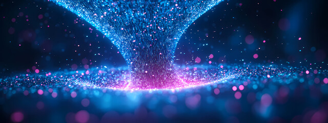 Wall Mural - Digital Data Transfer in a Virtual Funnel