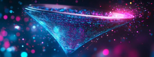 Wall Mural - Digital Data Transfer in a Virtual Funnel