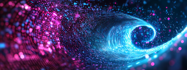 Wall Mural - Digital Data Transfer in a Virtual Funnel