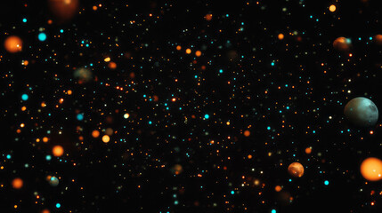 Wall Mural - Cosmic abstract background with celestial bodies and starry night sky