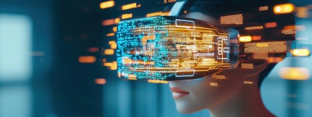 The future of coding visualized in glowing holographic displays.