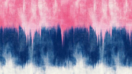 Wall Mural - A seamless pattern with tie-dye blue and pink stripes, their colors creating an abstract gradient across the fabric