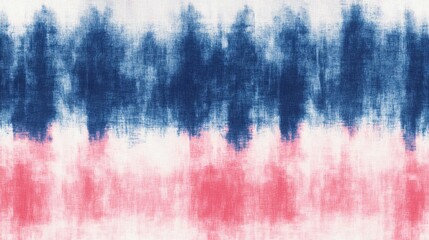 Wall Mural - A seamless pattern with tie-dye blue and pink stripes, their colors creating an abstract gradient across the fabric