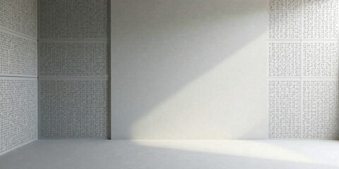 Poster - Empty room with textured walls featuring a repetitive pattern