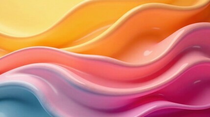 Aufkleber - Abstract Pastel Wave Form Design Featuring Smooth, Saturated Colors