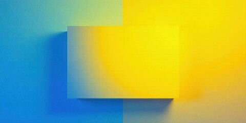 Fototapete - Abstract Color Block Composition  Bright Yellow and Blue Gradient Background with Rectangular Shape