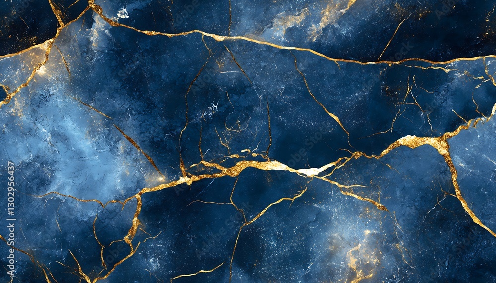 Abstract blue and white marble seamless texture background with a ...