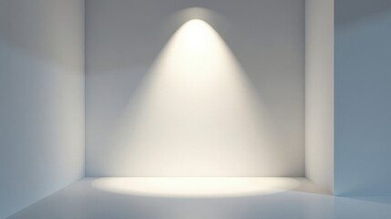 Leinwandbilder - Empty Room Corner Illuminated by Spotlight, Ideal for Product Displays or Presentations