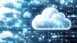 © Amornrat - Digital cloud illustration with binary lines and glowing network nodes, representing modern data storage and online connectivity