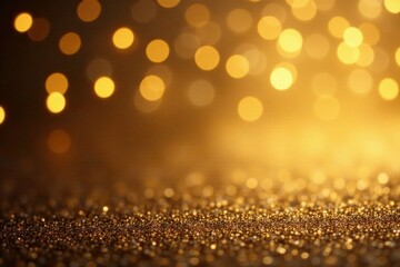 Wall Mural - golden glitter background with sparkling lights and a festive atmosphere