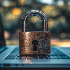 Aufkleber - Padlock on laptop symbolizing data security