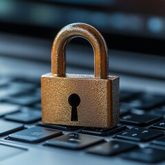 Aufkleber - Padlock on laptop symbolizing data security