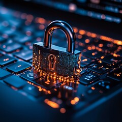 Aufkleber - Padlock symbolizing data security on a laptop