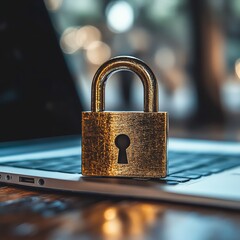 Aufkleber - Padlock symbolizing data security on a laptop
