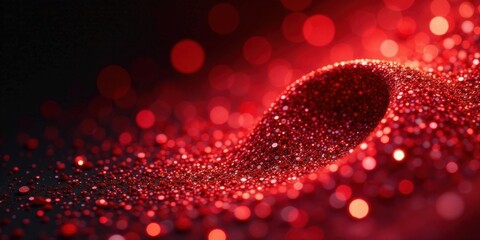 Wall Mural - crimson sparkle a dramatic abstract of shimmering red glitter with defocused lights