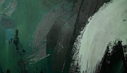 Aufkleber - textured abstract green brushstroke painting with dark and light contrast, expressive rough strokes, for modern decor

