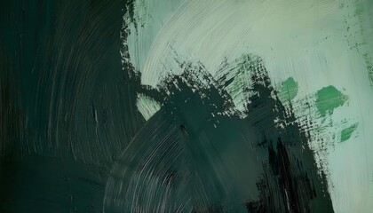 Aufkleber - textured abstract green brushstroke painting with dark and light contrast, expressive rough strokes, for modern decor

