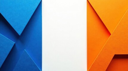 Leinwandbilder - Abstract Colorful Paper Design with Geometric Shapes and Blank Space for Text or Image