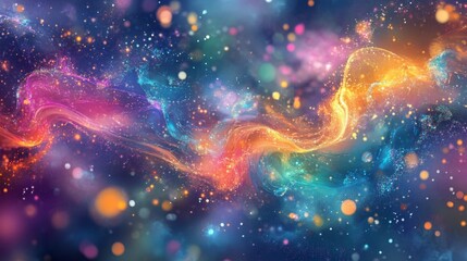 Wall Mural - fractal light patterns moving to the rhythm of music, glowing waves, vibrant colors, dynamic motion,