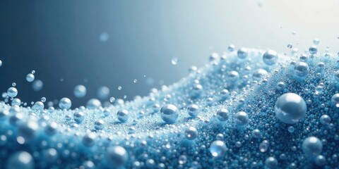 Aufkleber - A Serene Landscape of Sparkling, Light Blue Spheres, a Captivating Display of Smooth, Reflective Bubbles Cascading in a Gentle Wave