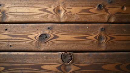 Leinwandbilder - Rustic Brown Wooden Planks Texture with Knots and Grain Detail Showing Natural Wood Pattern