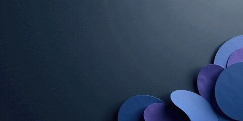 Aufkleber - Abstract Composition of Overlapping Circles in Varied Shades of Blue and Purple on a Dark Background