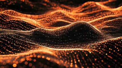Wall Mural - futuristic cybernetic patterns, futuristic shimmering particles 3d abstract background, futuristic b