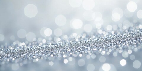 Poster - Abstract Silver Glitter Texture with Sparkling Bokeh Lights, Perfect for Festive Backgrounds and Elegant Designs