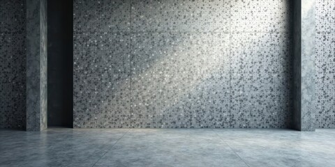 Leinwandbilder - Modern minimalist interior design showcasing speckled concrete wall and polished floor