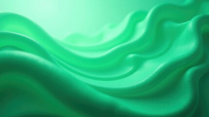 Aufkleber - Abstract Green Fabric Drapery  Subtle Waves and Gentle Undulations in a Smooth, Textured Material