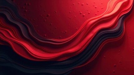 Aufkleber - Abstract Crimson and Charcoal Layered Paper Waves A Study in Texture and Form